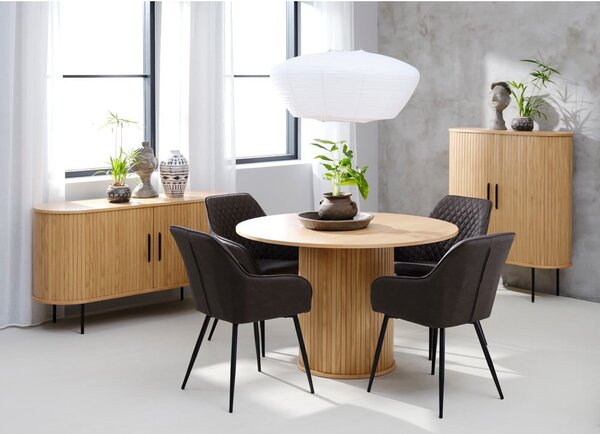 Kulatý jídelní stůl v dekoru dubu ø 120 cm Nola – Unique Furniture