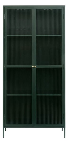 Tmavě zelená kovová vitrína 90x190 cm Bronco – Unique Furniture