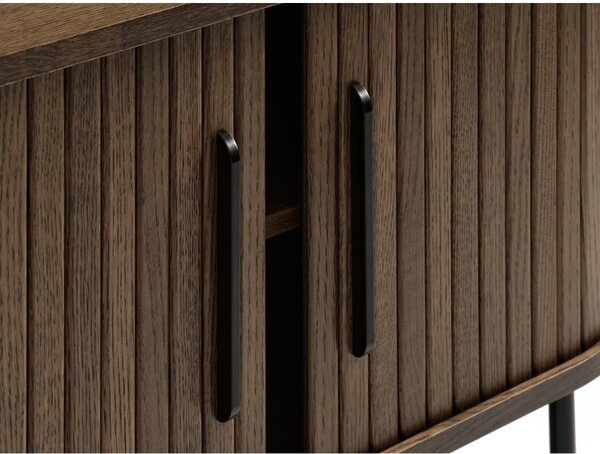 Hnědý TV stolek v dekoru dubu 120x56 cm Nola – Unique Furniture