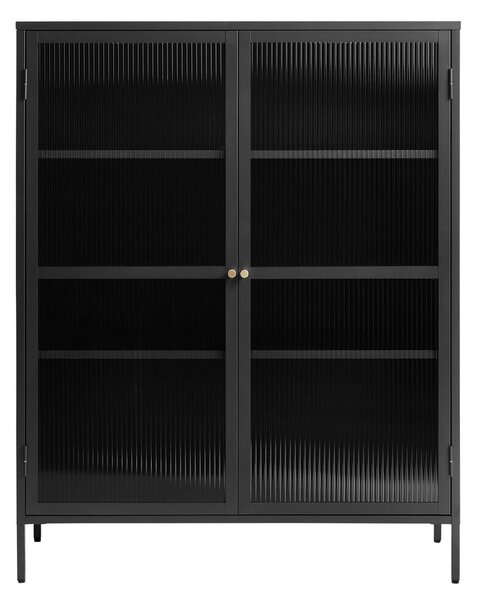 Černá kovová vitrína 111x140 cm Bronco – Unique Furniture