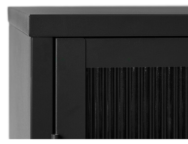 Černá kovová vitrína 132x85 cm Bronco – Unique Furniture