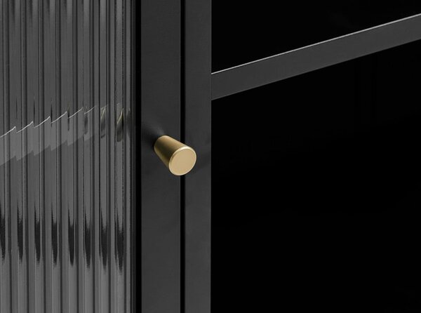 Černá kovová vitrína 132x85 cm Bronco – Unique Furniture