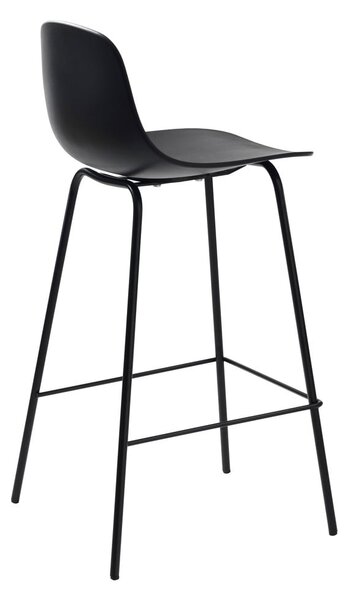 Černá plastová barová židle (výška sedáku 67,5 cm) Whitby – Unique Furniture