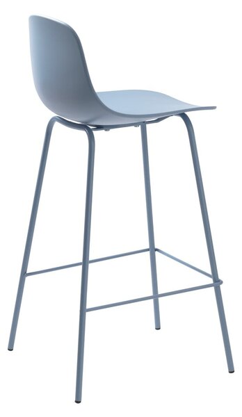 Světle modrá plastová barová židle (výška sedáku 67,5 cm) Whitby – Unique Furniture