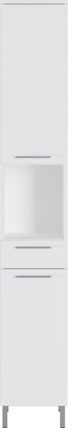 Bílá vysoká koupelnová skříňka 30x190 cm Arvada – Germania