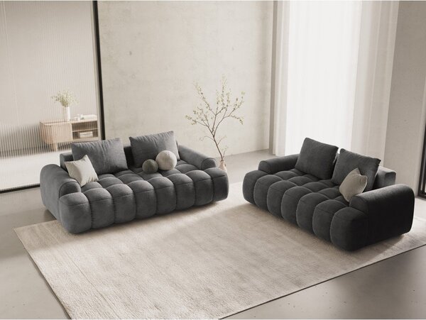 Šedá sametová pohovka 200 cm Linz – Cosmopolitan Design