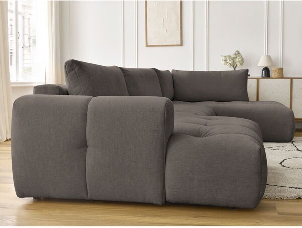 Taupe rozkládací/s úložným prostorem rohová pohovka (pravý roh/do "U") Fuji – Bobochic Paris