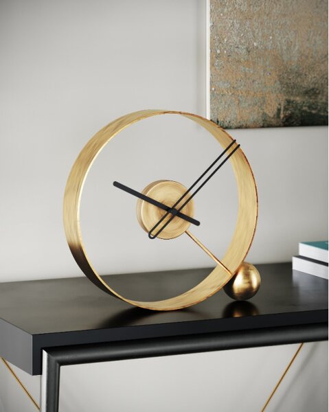 Mclocks Designové stolní hodiny Endless antik gold/black 32cm