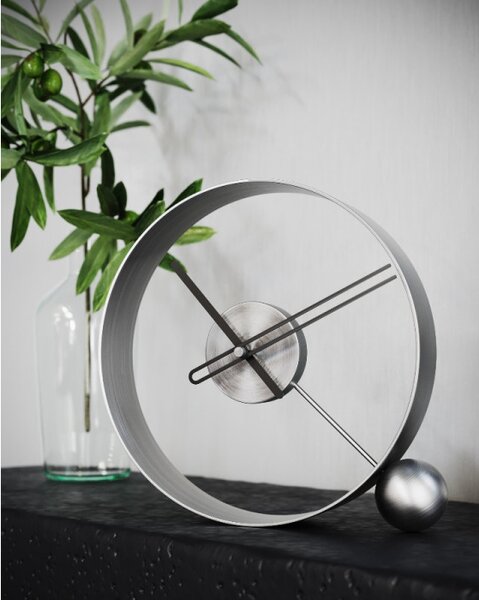 Mclocks Designové stolní hodiny Endless antik silver/black 32cm