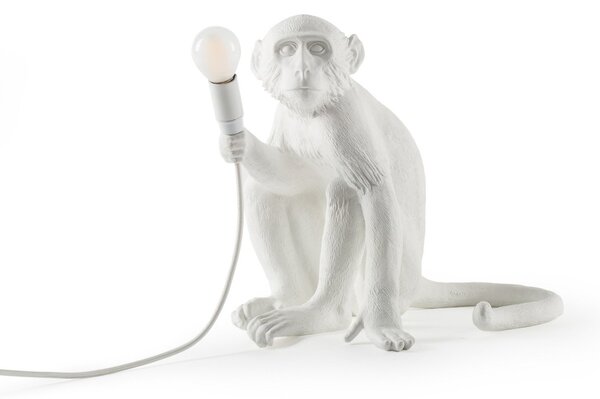 Stolní lampa SELETTI, Monkey Lamp, Bílá, Obývací pokoj, Plast, Design