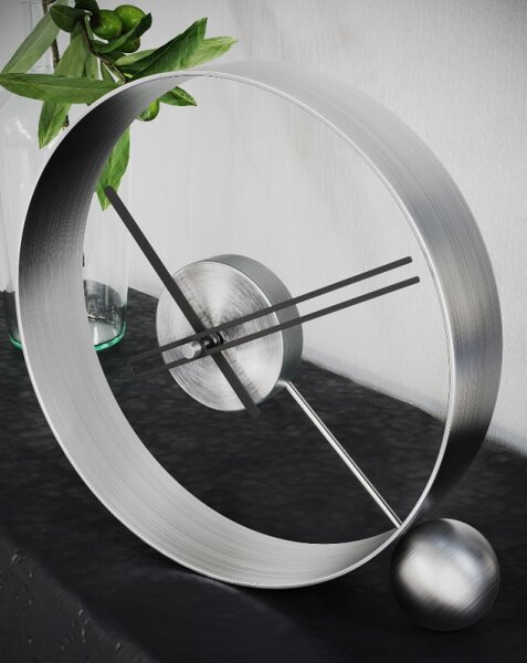 Mclocks Designové stolní hodiny Endless antik silver/black 32cm