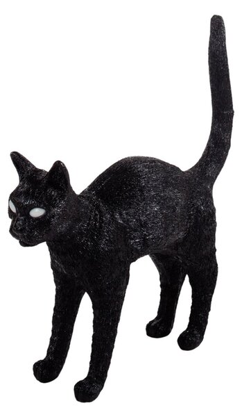 Stolní lampa SELETTI, Jobby The Cat, stmívatelné, Černá, Obývací pokoj, Plast, Design
