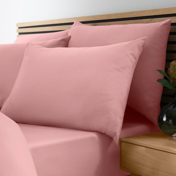 Růžové napínací prostěradlo 90x190 cm So Soft Non-Iron – Catherine Lansfield