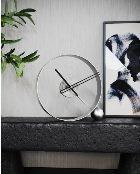 Mclocks Designové stolní hodiny Endless antik silver/black 32cm