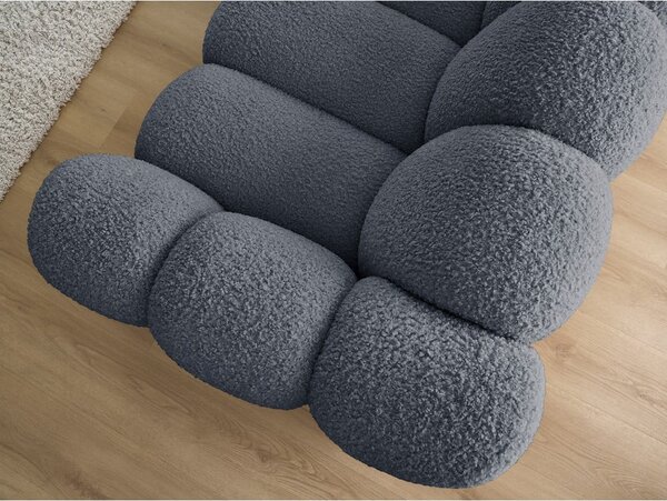 Tmavě šedá pohovka z textilie bouclé 232 cm Hippolyte – Bobochic Paris