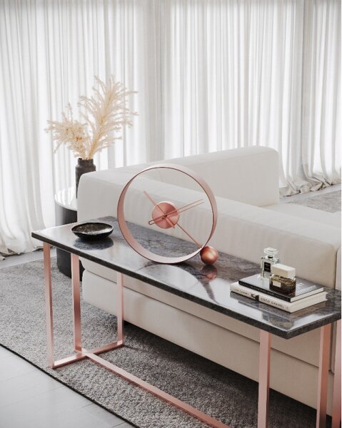 Mclocks Designové stolní hodiny Endless brushed pink/pink 32cm