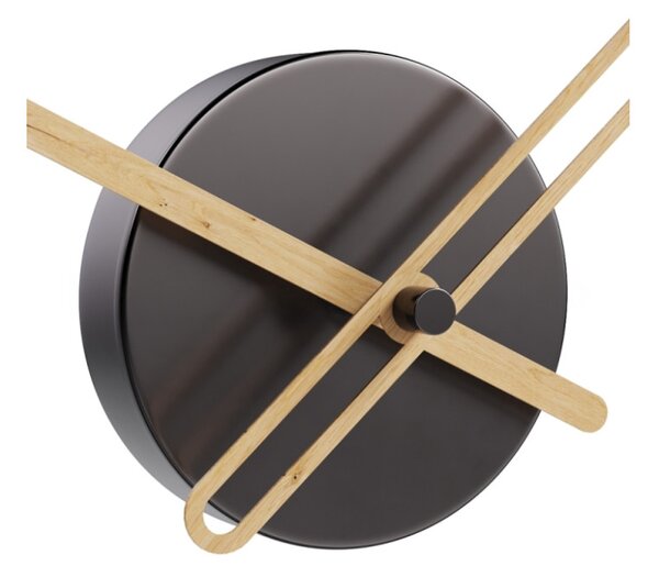 Mclocks Designové stolní hodiny Endless lacquered black/oak 32cm