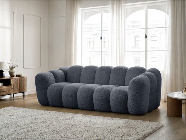 Tmavě šedá pohovka z textilie bouclé 232 cm Hippolyte – Bobochic Paris
