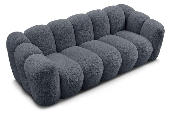 Tmavě šedá pohovka z textilie bouclé 232 cm Hippolyte – Bobochic Paris