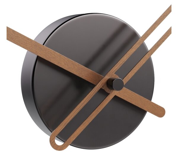 Mclocks Designové stolní hodiny Endless lacquered black/walnut 32cm