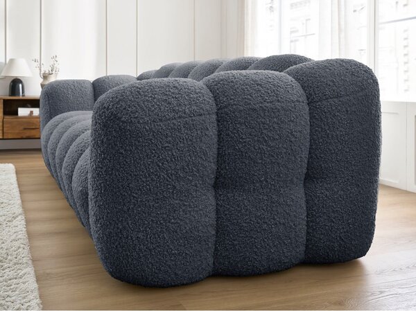 Tmavě šedá pohovka z textilie bouclé 232 cm Hippolyte – Bobochic Paris