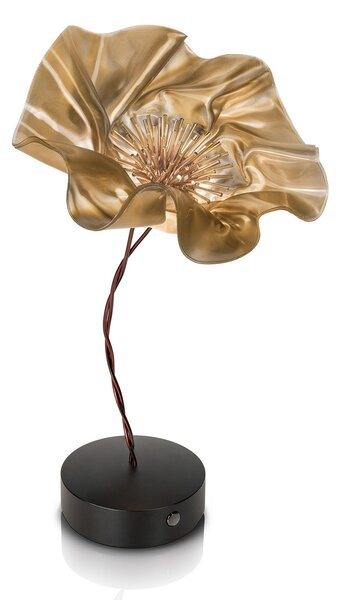 Stolní lampa Slamp, LaFleur, stmívatelné, Zlatá / mosazná, Obývací pokoj, Plast, Design