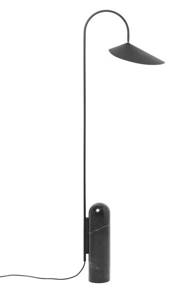 Stojací Lampa ferm LIVING, Arum, Černá, Obývací pokoj, Mramor, Design