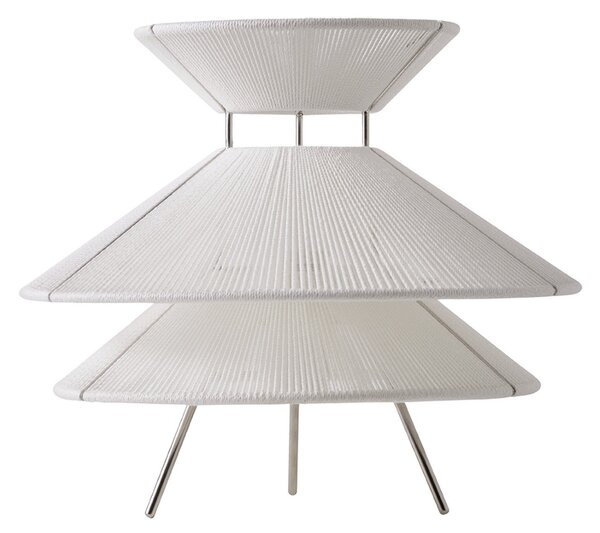 Stolní lampa FRANDSEN, Kiku, stmívatelné, Bílá, Obývací pokoj, Tkanina / Textil, Design