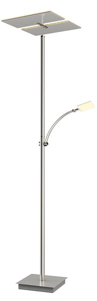 Stojací Lampa Lucande, Parthena, stmívatelné, Šedá, Obývací pokoj, Kov, Moderní