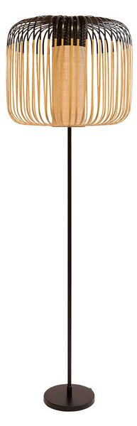 Stojací Lampa Forestier, Bamboo Light, Černá, Obývací pokoj, Bambus, Design
