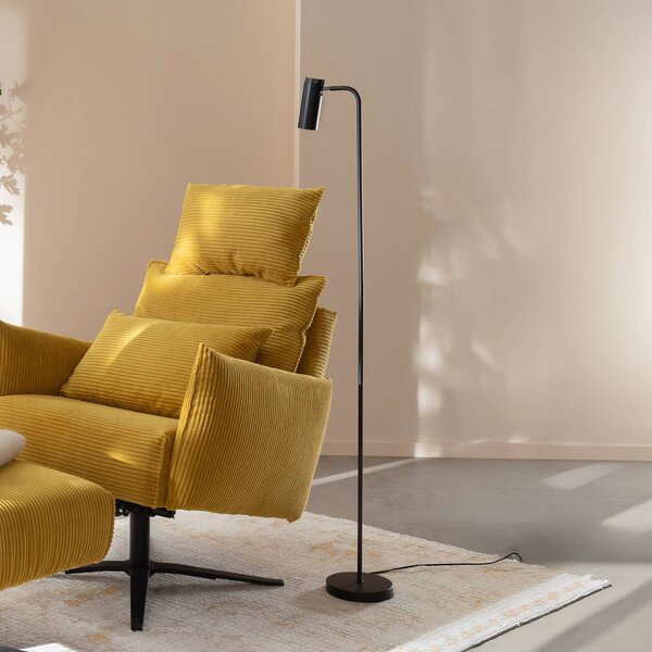 Schöner Wohnen Stojací lampa RIK, černá, výška 140 cm, kov, GU10-LED, Černá, Obývací pokoj / jídelna, Hliník, Moderní