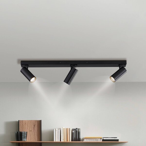 Schöner Wohnen Stropní bodové světlo RIK, černé, 3ramenné, 89 cm, kov, GU10-LED, Černá, Obývací pokoj / jídelna, Hliník, Moderní, Stropní svítidlo