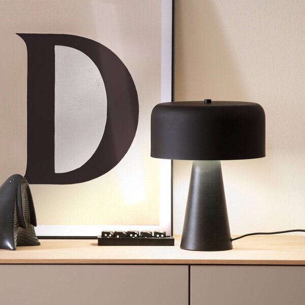 Schöner Wohnen Stolní lampa PENTO, černá, výška 35 cm, kov, E27, Černá, Obývací pokoj / jídelna, kov, Moderní