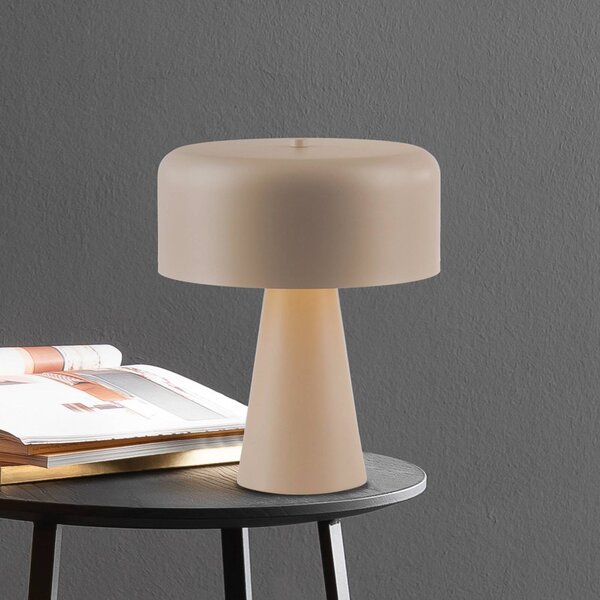 Schöner Wohnen Stolní lampa PENTO, béžová, výška 35 cm, kov, E27, Krémová / jantar, Obývací pokoj / jídelna, kov, Moderní
