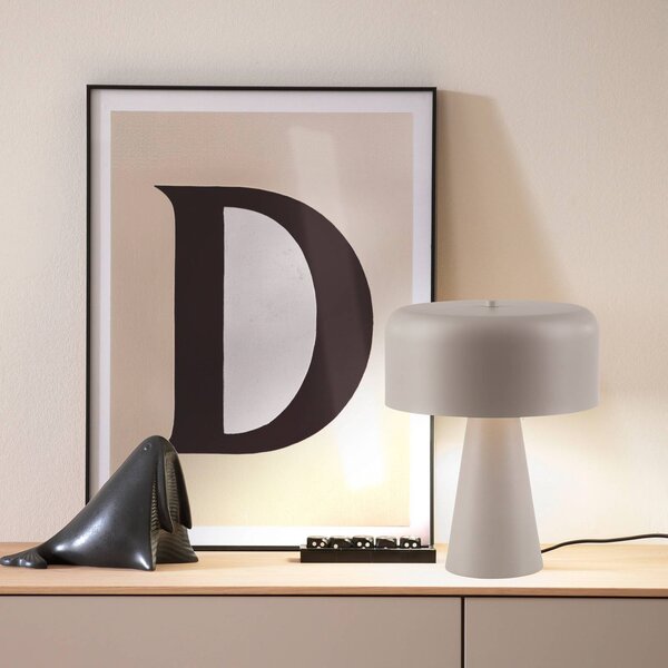 Schöner Wohnen Stolní lampa PENTO, béžová, výška 35 cm, kov, E27, Krémová / jantar, Obývací pokoj / jídelna, kov, Moderní