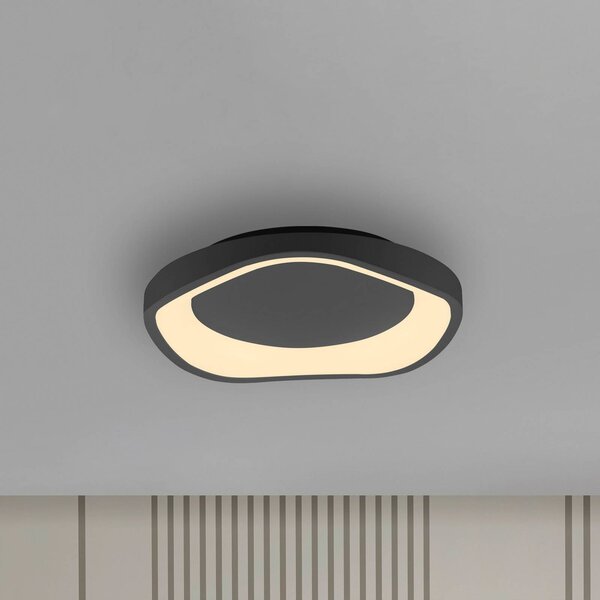 Schöner Wohnen LED stropní svítidlo MONTA, černé, Ø 40 cm, kov, Switchdim, stmívatelný, Černá, Obývací pokoj / jídelna, kov, Moderní
