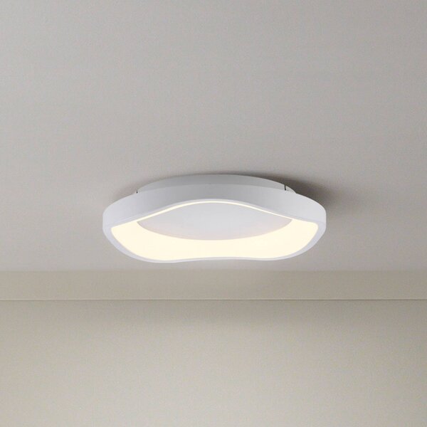 Schöner Wohnen LED stropní svítidlo MONTA, bílé, Ø 40 cm, kov, Switchdim, stmívatelný, Bílá / opál, Obývací pokoj / jídelna, kov, Moderní