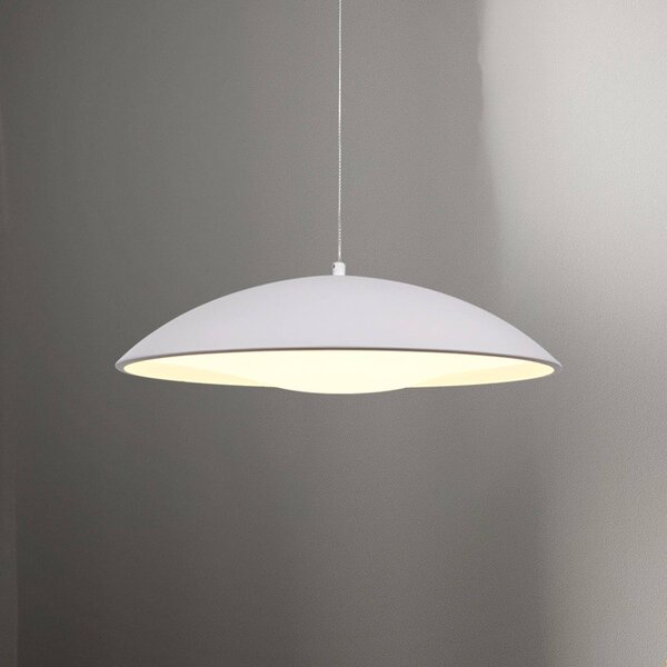 Schöner Wohnen LED závěsné světlo LENTE, bílé, Ø 40 cm, kov, Switchdim, stmívatelný, Bílá / opál, Obývací pokoj / jídelna, kov, Moderní
