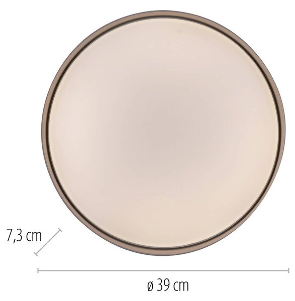 Schöner Wohnen LED stropní svítidlo TAVOLI, béžové, Ø 39 cm, kov, stmívatelné, stmívatelný, Krémová / jantar, Obývací pokoj / jídelna, kov