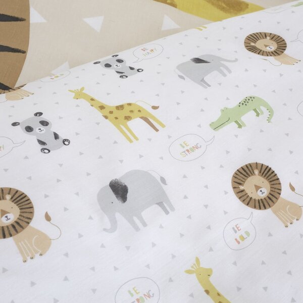 Světle hnědé dětské povlečení do postýlky 120x150 cm Roarsome Animals – Catherine Lansfield