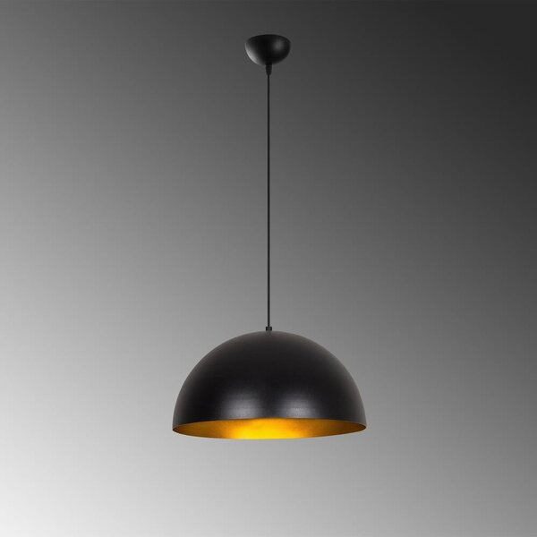 Černé závěsné svítidlo s kovovým stínidlem ø 40 cm Coppa – Opviq lights