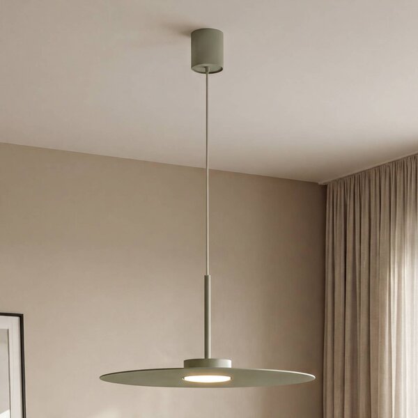 Nowodvorski Lighting Závěsné světlo Simone, ocel, šalvějově zelená, Ø 40 cm, GX53, stmívatelný, Zelená, Obývací pokoj / jídelna, kov, Moderní