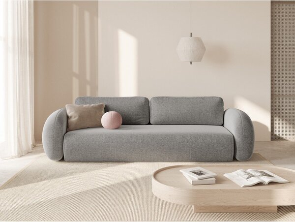 Světle šedá žinylková rozkládací/s úložným prostorem pohovka 262 cm Tonale – Cosmopolitan Design