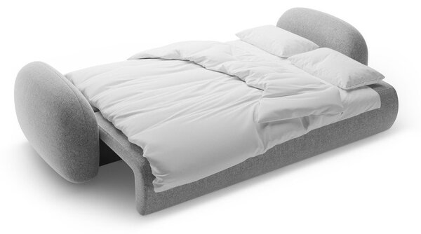 Světle šedá žinylková rozkládací/s úložným prostorem pohovka 262 cm Tonale – Cosmopolitan Design