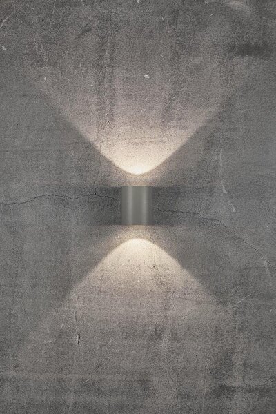 NOR 49701010 Venkovní nástěnné svítidlo Canto 2 2x6W LED šedá čirá - NORDLUX