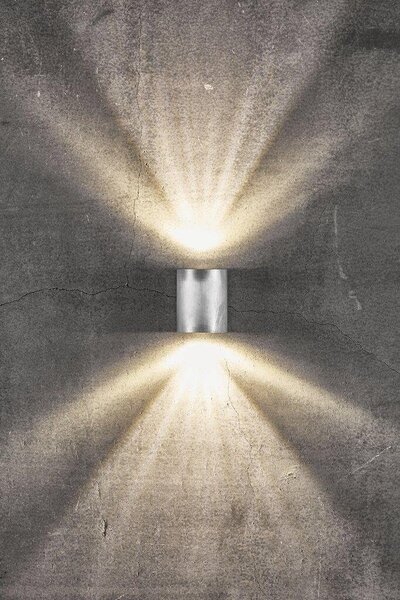 NOR 49701031 Venkovní nástěnné svítidlo Canto 2 2x5W LED galvanizovaná ocel čirá - NORDLUX
