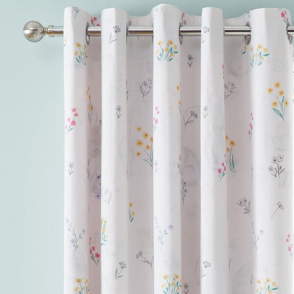 Růžový dětský závěs 2 ks 168x183 cm Bunny Tails Ditsy Flowers – Catherine Lansfield