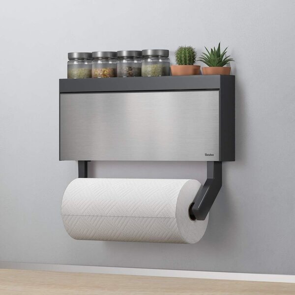 Nástěnný držák na kuchyňské role a fólie Metaltex Tango Inox