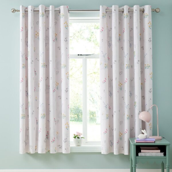 Růžový dětský závěs 2 ks 168x183 cm Bunny Tails Ditsy Flowers – Catherine Lansfield