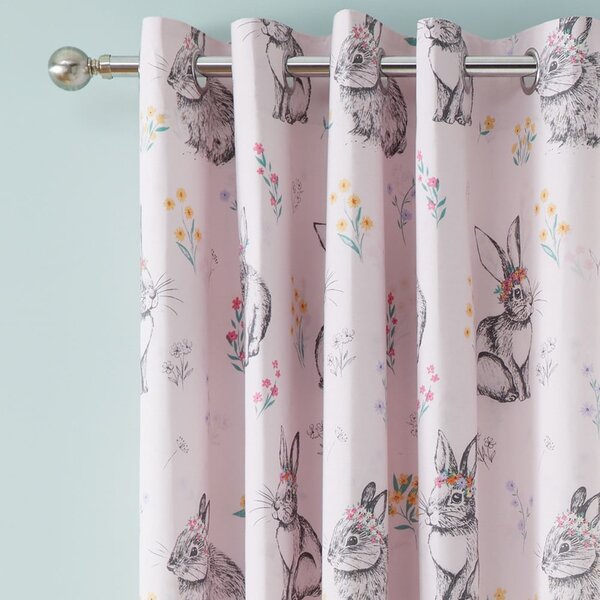 Růžový dětský závěs 2 ks 168x183 cm Bunny Tails Ditsy Flowers – Catherine Lansfield